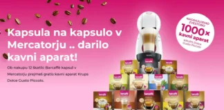 Barcaffe nagradni program v trgovinah Mercatorja. 1000 x aparat KRUPS Dolce Gusto Piccolo