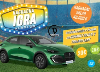 E.Leclerc nagradna igra: Skeniraj za srečo in osvoji Renault Clio E.Leclerc nagradna igra 2026: 26. Let E.Leclerca Slovenija