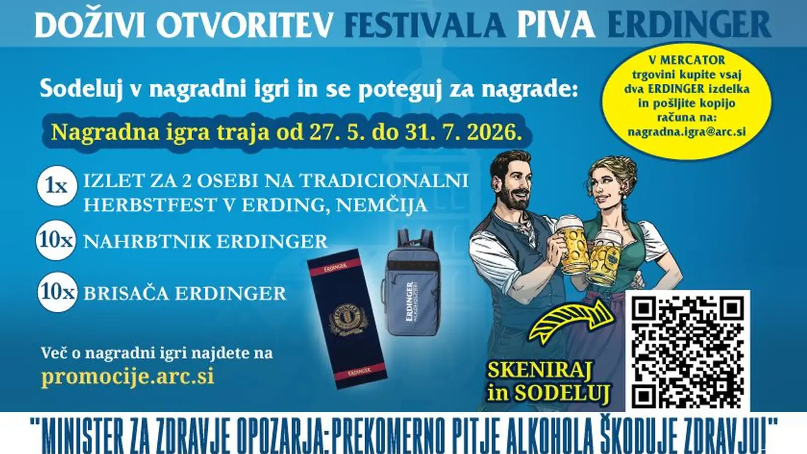 Erdinger nagradna igra 2026: Doživi Erdinger festival piva Herbstfest! Erdinger nagradna igra 2026: Doživi Erdinger festival piva Herbstfest!