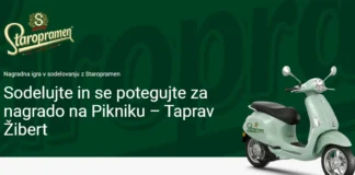 VIVI storitve in svetovanje d.o.o. nagradna igra 2026: Osvoji Vespo Staropramen