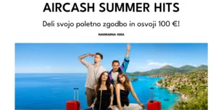 Aircash Summer Hits:
Deli svojo poletno zgodbo in osvoji 100 €! Aircash nagradna igra 2026: Aircash summer hits