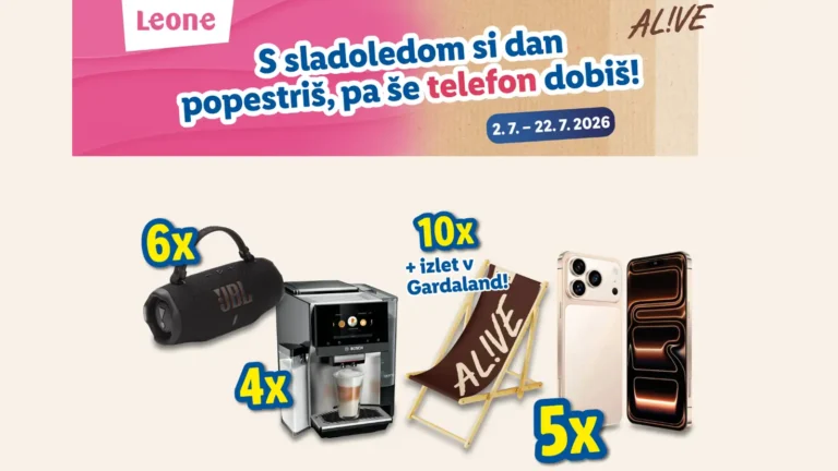 Lidl Slovenija nagradna igra 2026: S sladoledom si dan popestriš, pa še telefon dobiš