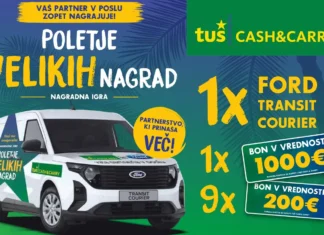 Tuš Cash&Carry: Poletje VELIKIH nagrad Tuš Cash & Carry nagradna igra 2026: Poletje velikih nagrad
